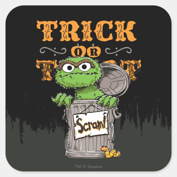Oscar_the_Grouch_-_Trick_or_Scram!_Square_Sticker_1 Oscar The Grouch Trick Or Scram Square Sticker