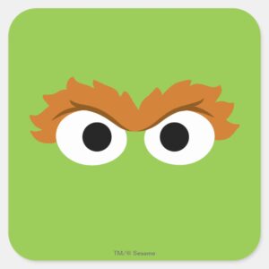 Oscar The Grouch Big Face Square Sticker