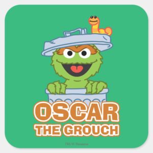 Oscar The Grouch Classic Style Square Sticker