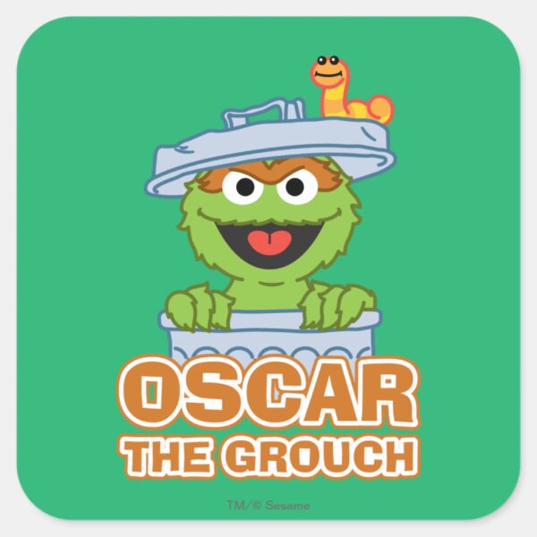 Oscar_the_Grouch_Classic_Style_Square_Sticker_1 Oscar The Grouch Classic Style Square Sticker