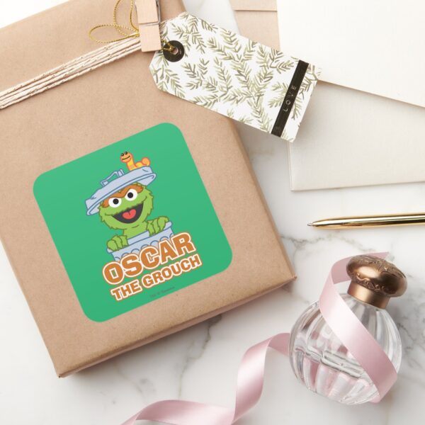 Oscar_the_Grouch_Classic_Style_Square_Sticker_5 Oscar The Grouch Classic Style Square Sticker