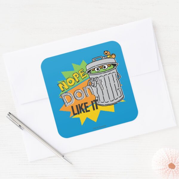 Oscar_the_Grouch_Don't_Like_Square_Sticker_3 Oscar The Grouch Dont Like Square Sticker