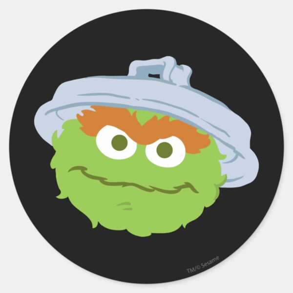 Oscar_the_Grouch_Face_Classic_Round_Sticker_1 Oscar The Grouch Face Classic Round Sticker