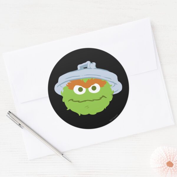 Oscar_the_Grouch_Face_Classic_Round_Sticker_3 Oscar The Grouch Face Classic Round Sticker