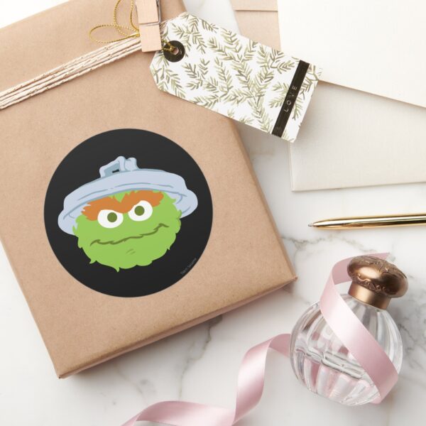 Oscar_the_Grouch_Face_Classic_Round_Sticker_5 Oscar The Grouch Face Classic Round Sticker
