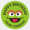 Oscar_the_Grouch_Face___Happy_Birthday_Classic_Round_Sticker_1 Oscar The Grouch Face Happy Birthday Classic Round Sticker