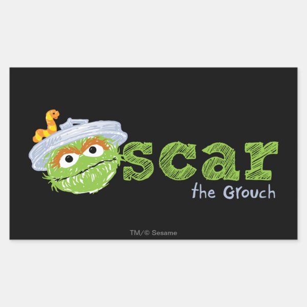 Oscar The Grouch Name Rectangular Sticker