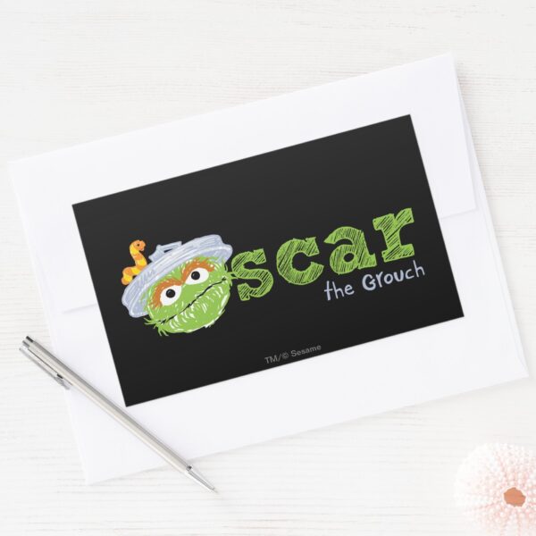 Oscar The Grouch Name Rectangular Sticker