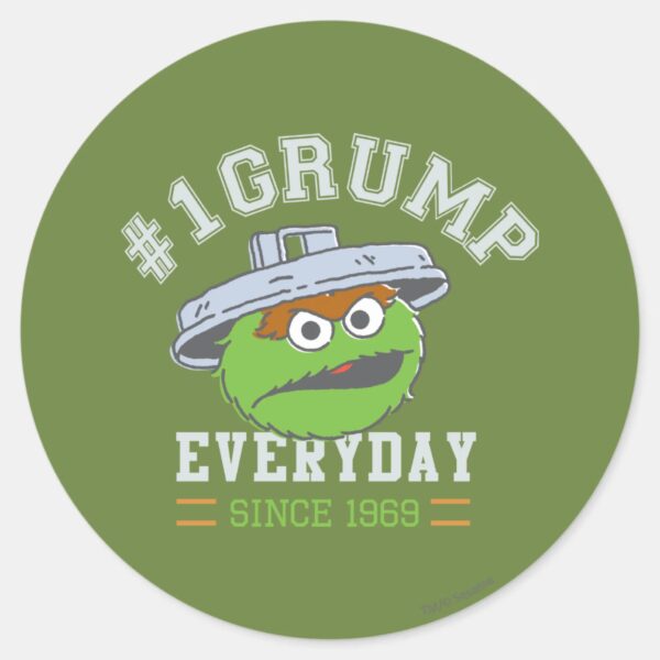 Oscar_the_Grouch_Number_1_Classic_Round_Sticker_1 Oscar The Grouch Number 1 Classic Round Sticker