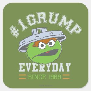 Oscar The Grouch Number 1 Square Sticker