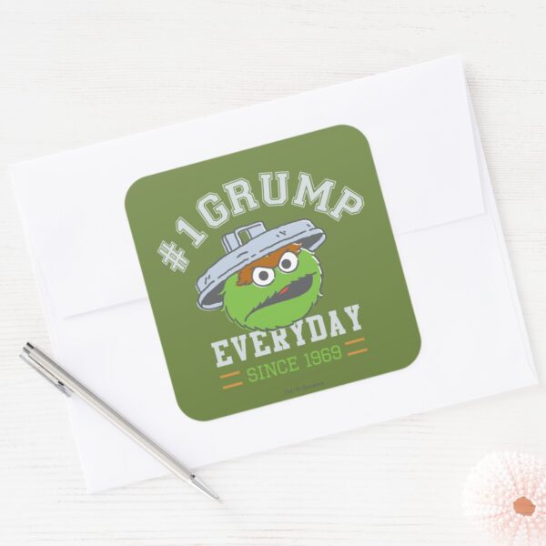 Oscar_the_Grouch_Number_1_Square_Sticker_3 Oscar The Grouch Number 1 Square Sticker