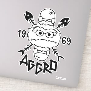 Oscar The Grouch Skate Logo Aggro 1969 Sticker
