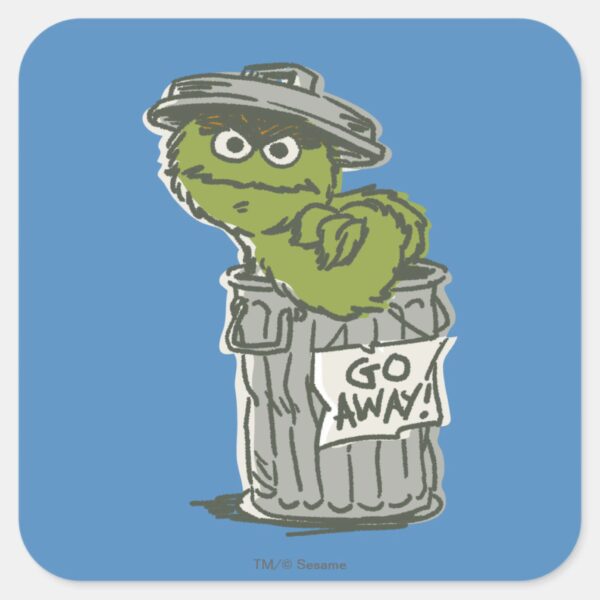 Oscar_the_Grouch_Vintage_2_Square_Sticker_1 Oscar The Grouch Vintage 2 Square Sticker
