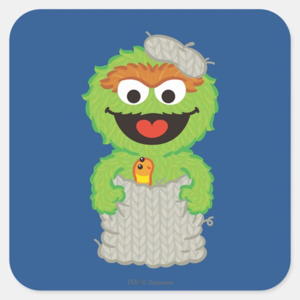 Oscar_the_Grouch_Wool_Style_Square_Sticker_1 Oscar The Grouch Wool Style Square Sticker