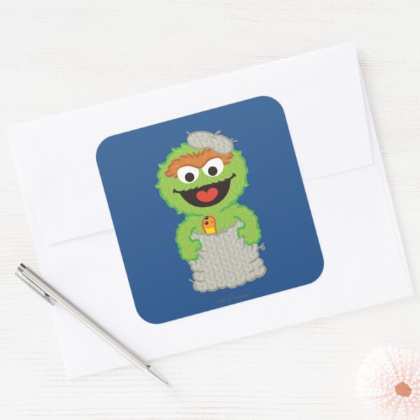 Oscar_the_Grouch_Wool_Style_Square_Sticker_3 Oscar The Grouch Wool Style Square Sticker