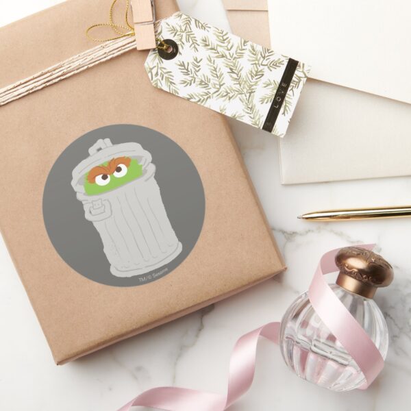 Oscar_the_Grouch_&_His_Trash_Can_Classic_Round_Sticker_5 Oscar The Grouch His Trash Can Classic Round Sticker