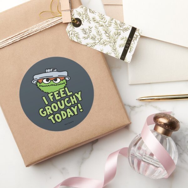 Oscar_the_Grouch___I_Feel_Grouchy_Today!_Classic_Round_Sticker_5 Oscar The Grouch I Feel Grouchy Today Classic Round Sticker