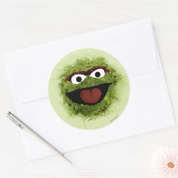 Oscar_the_Grouch___Watercolor_Trend_Classic_Round_Sticker_3 Oscar The Grouch Watercolor Trend Classic Round Sticker