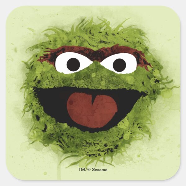 Oscar_the_Grouch___Watercolor_Trend_Square_Sticker_1 Oscar The Grouch Watercolor Trend Square Sticker