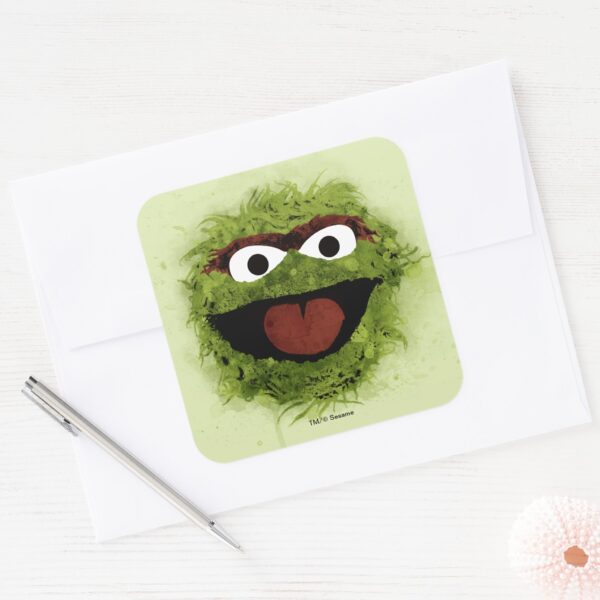 Oscar_the_Grouch___Watercolor_Trend_Square_Sticker_3 Oscar The Grouch Watercolor Trend Square Sticker