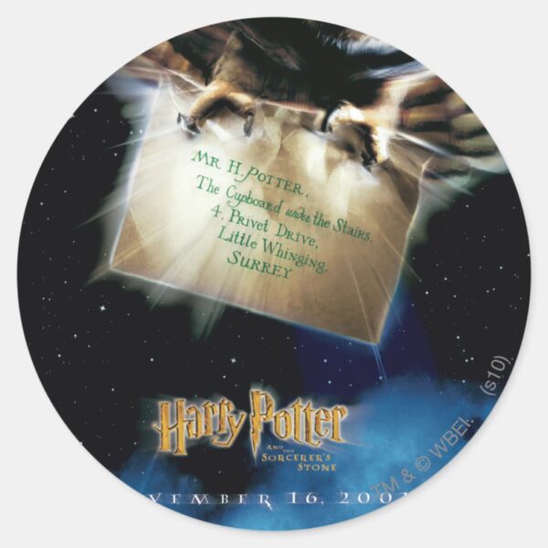 Owl_with_Letter_Movie_Poster_Classic_Round_Sticker_1 Owl With Letter Movie Poster Classic Round Sticker