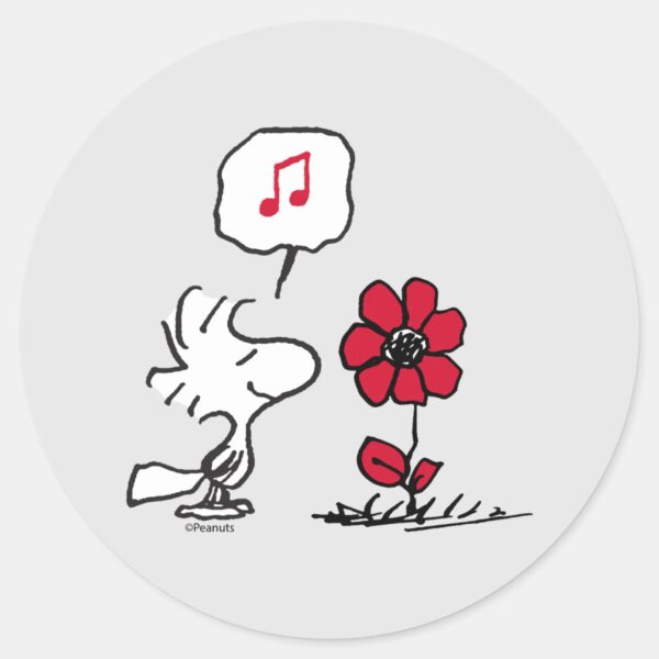 PEANUTS___Red_&_Black_Pattern_Classic_Round_Sticker_1 PEANUTS Red Black Pattern Classic Round Sticker