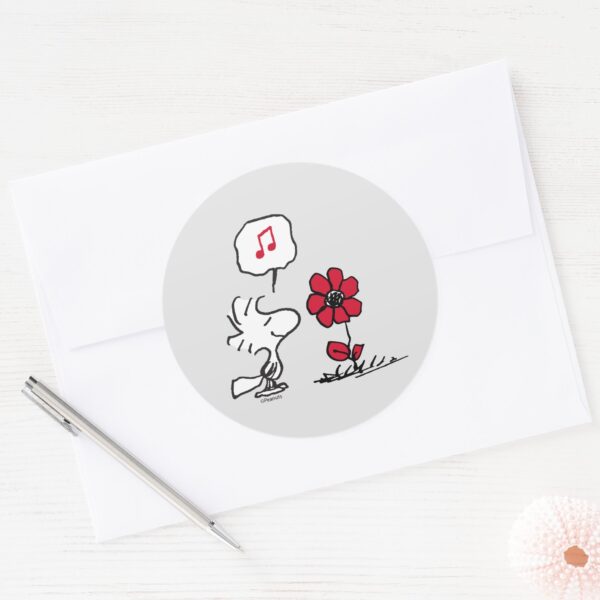 PEANUTS___Red_&_Black_Pattern_Classic_Round_Sticker_3 PEANUTS Red Black Pattern Classic Round Sticker