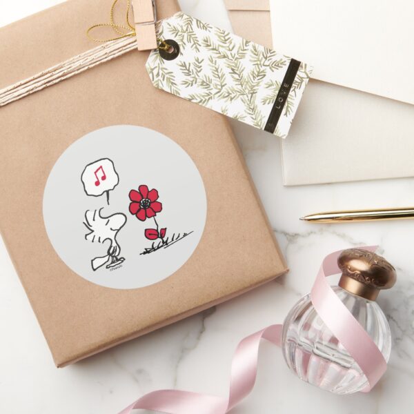 PEANUTS___Red_&_Black_Pattern_Classic_Round_Sticker_5 PEANUTS Red Black Pattern Classic Round Sticker