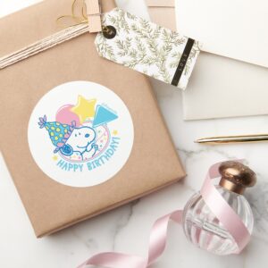 PEANUTS___Snoopy_Happy_Birthday_Balloons_Classic_Round_Sticker_5 PEANUTS Snoopy Happy Birthday Balloons Classic Round Sticker 5