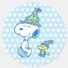 PEANUTS___Snoopy_&_Woodstock_Party_Polka_Dots_Classic_Round_Sticker_1 PEANUTS Snoopy Woodstock Party Polka Dots Classic Round Sticker