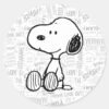 PEANUTS___Snoopy_on_Black_White_Comics_Classic_Round_Sticker_1 PEANUTS Snoopy On Black White Comics Classic Round Sticker