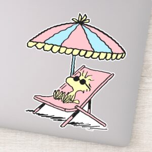 PEANUTS Woodstock Relaxing At The Beach Sticker