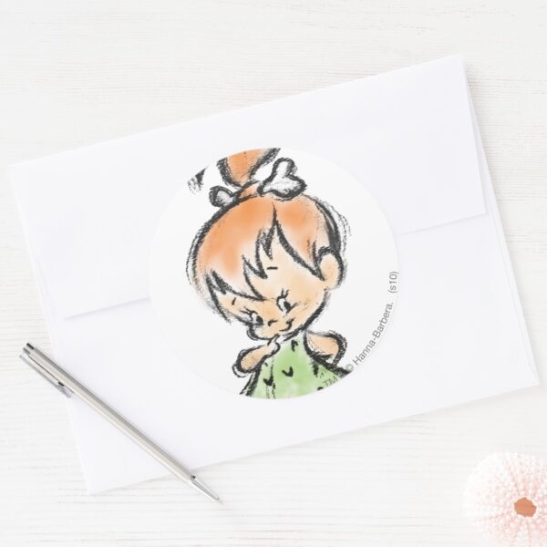 PEBBLES™_-_Hand_Drawn_Sketch_Classic_Round_Sticker_3 PEBBLES™ Hand Drawn Sketch Classic Round Sticker