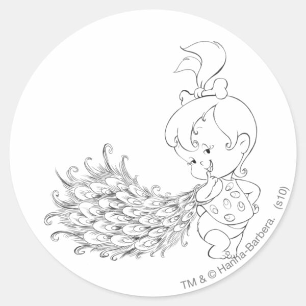 PEBBLES™_In_Peacock_Classic_Round_Sticker_1 PEBBLES™ In Peacock Classic Round Sticker