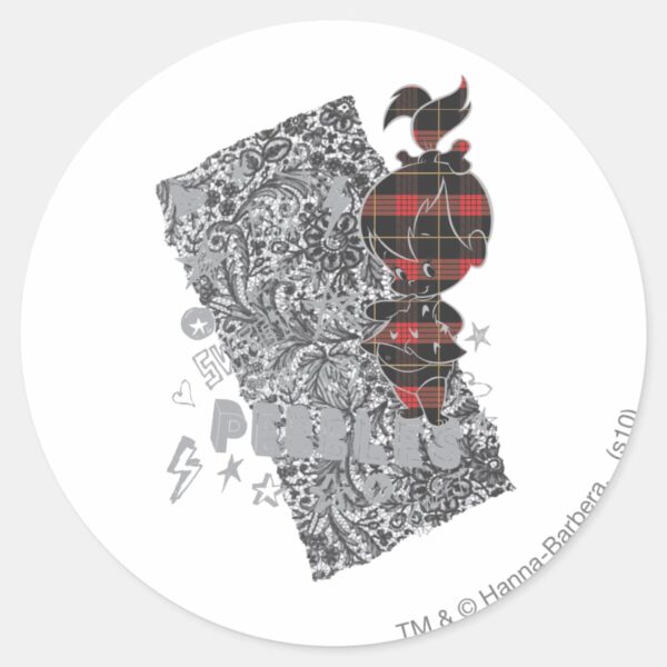 PEBBLES™_Punk_Plaid_Classic_Round_Sticker_1 PEBBLES™ Punk Plaid Classic Round Sticker