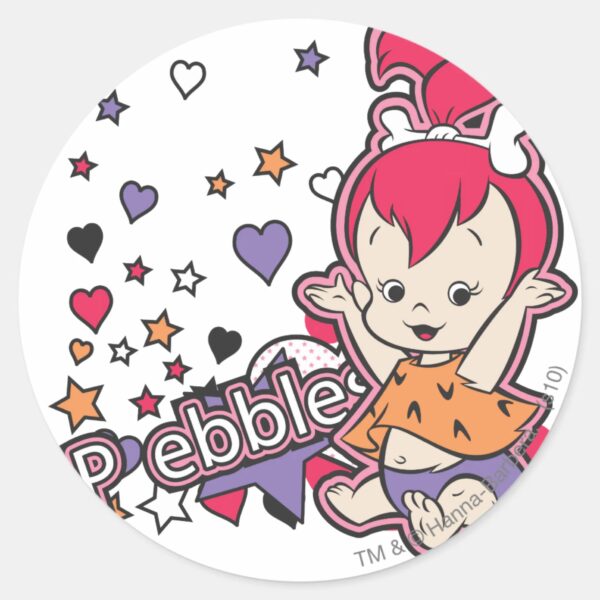 PEBBLES™_Purple_Heart_Classic_Round_Sticker_1 PEBBLES™ Purple Heart Classic Round Sticker
