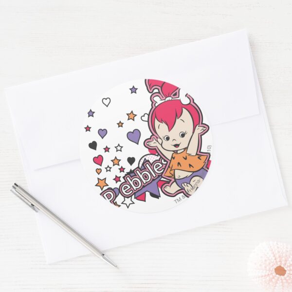 PEBBLES™_Purple_Heart_Classic_Round_Sticker_3 PEBBLES™ Purple Heart Classic Round Sticker