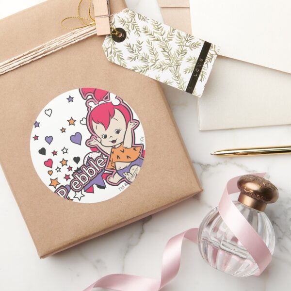 PEBBLES™_Purple_Heart_Classic_Round_Sticker_5 PEBBLES™ Purple Heart Classic Round Sticker