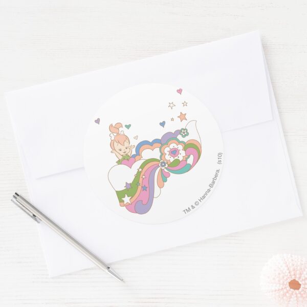 PEBBLES™_Rainbow_Cloud_Classic_Round_Sticker_3 PEBBLES™ Rainbow Cloud Classic Round Sticker