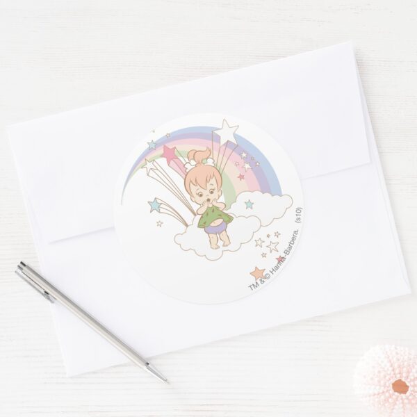 PEBBLES™_Rainbow_Stars_Classic_Round_Sticker_3 PEBBLES™ Rainbow Stars Classic Round Sticker