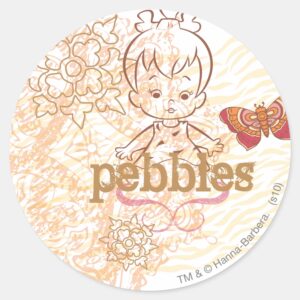 PEBBLES™_Sandy_Design_Classic_Round_Sticker_1 PEBBLES™ Sandy Design Classic Round Sticker