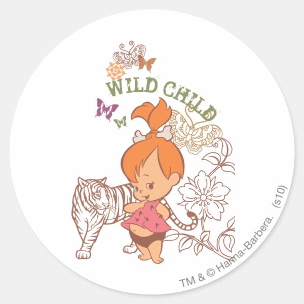 PEBBLES™_Wild_Child_Classic_Round_Sticker_1 PEBBLES™ Wild Child Classic Round Sticker