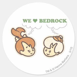 PEBBLES™ And Bam Bam Love Bedrock Classic Round Sticker