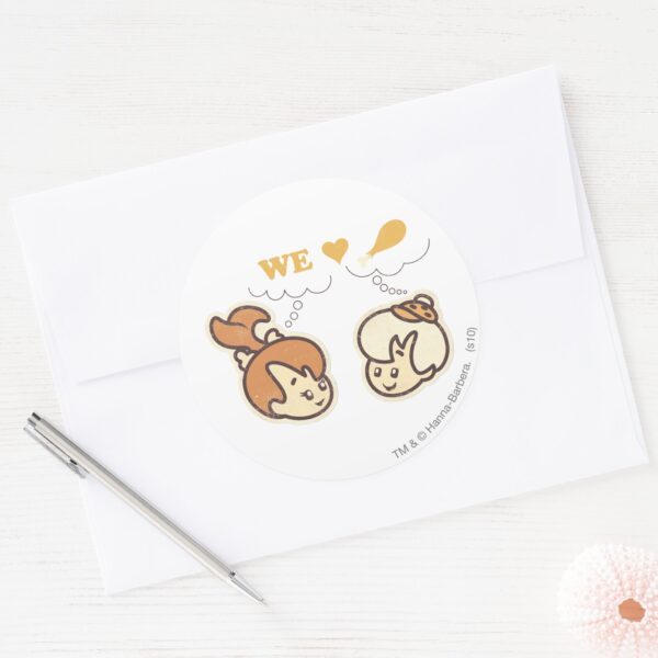 PEBBLES™_and_Bam_Bam_Love_Food_Classic_Round_Sticker_3 PEBBLES™ And Bam Bam Love Food Classic Round Sticker
