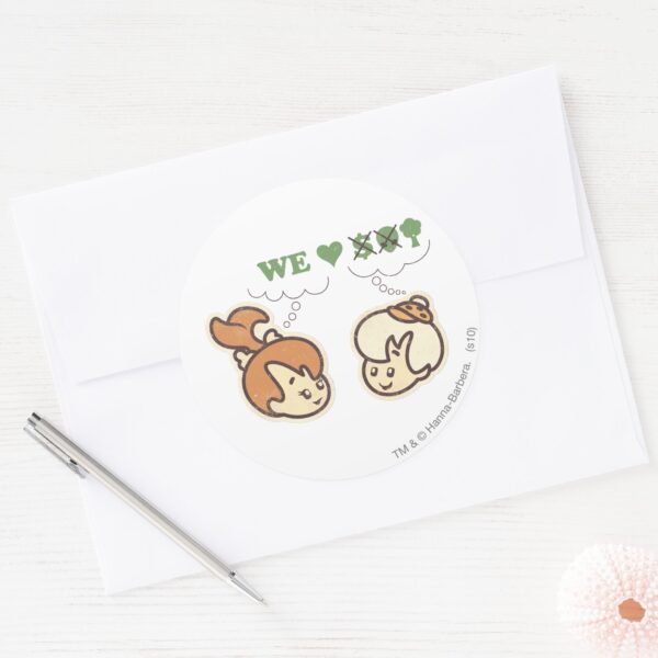 PEBBLES™_and_Bam_Bam_Loves_Nature_Classic_Round_Sticker_3 PEBBLES™ And Bam Bam Loves Nature Classic Round Sticker