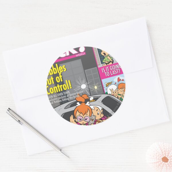 PEBBLES™_and_Bam_Bam_Out_of_Control_Classic_Round_Sticker_3 PEBBLES™ And Bam Bam Out Of Control Classic Round Sticker