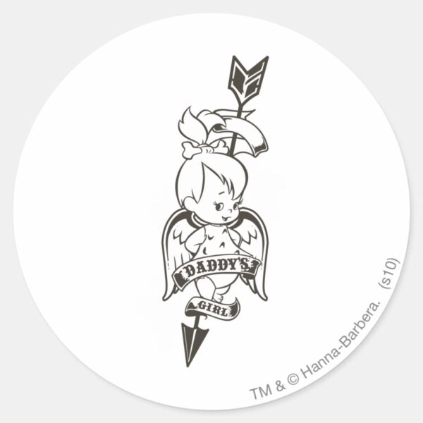 PEBLES™_Daddy's_Girl_B&W_Classic_Round_Sticker_1 PEBLES™ Daddys Girl BW Classic Round Sticker
