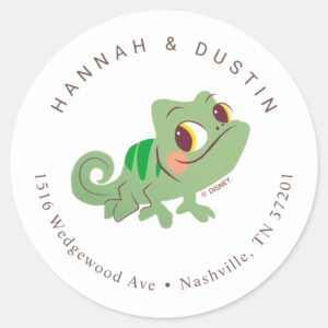 Pascal Tangled Return Address Wedding Classic Round Sticker