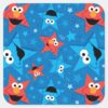 Patriotic Elmo And Cookie Monster Pattern Square Sticker