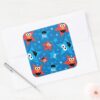 Patriotic Elmo And Cookie Monster Pattern Square Sticker